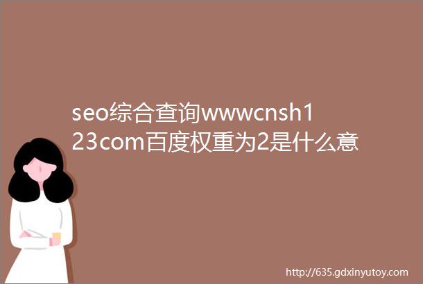 seo综合查询wwwcnsh123com百度权重为2是什么意思