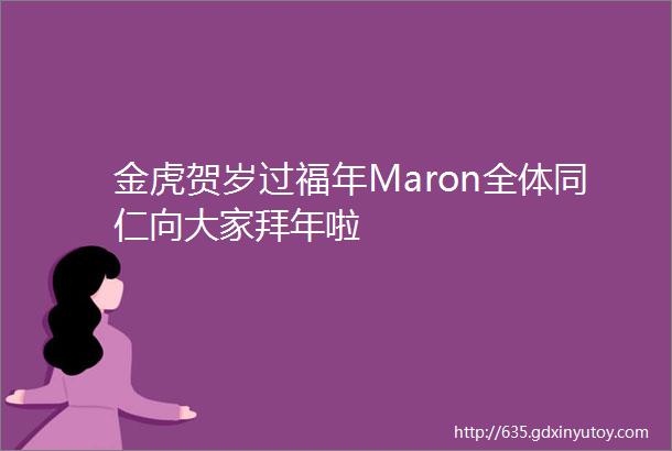 金虎贺岁过福年Maron全体同仁向大家拜年啦