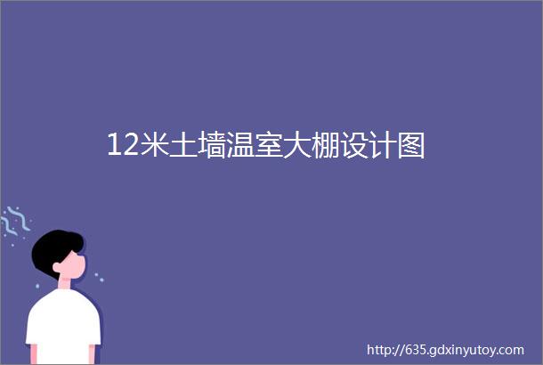 12米土墙温室大棚设计图